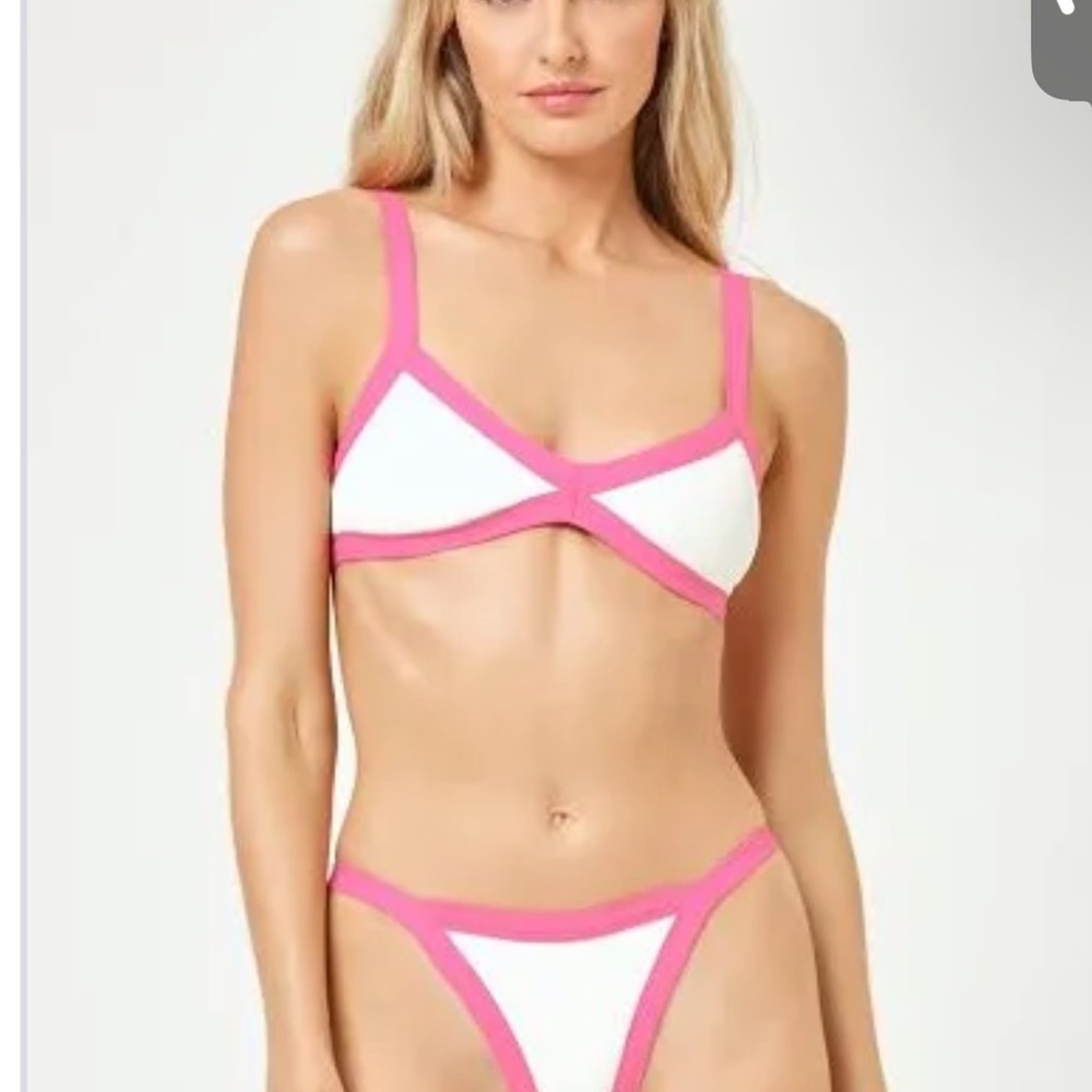 L*Space Pink and White Bikini